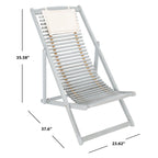 SAFAVIEH Chaise de relaxation d'extérieur Makena avec coussin (lot de 2) - 24L x 39P x 38H