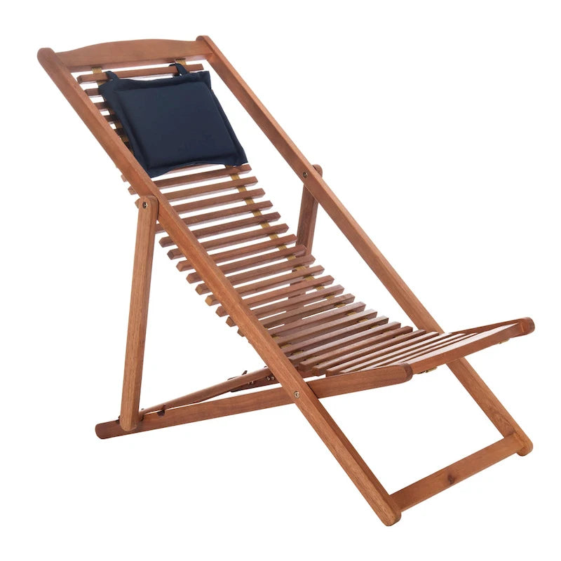 SAFAVIEH Chaise de relaxation d'extérieur Makena avec coussin (lot de 2) - 24L x 39P x 38H