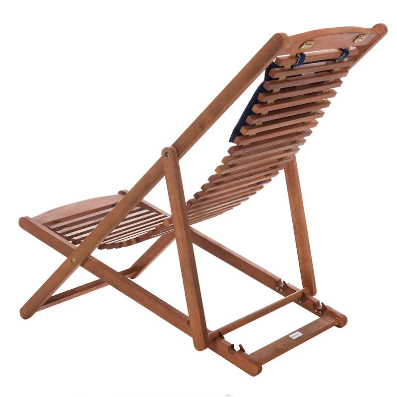 SAFAVIEH Chaise de relaxation d'extérieur Makena avec coussin (lot de 2) - 24L x 39P x 38H