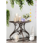 SAFAVIEH Table d'appoint d'extérieur Tatyanna Annalise en fer - 36L x 19P x 29H