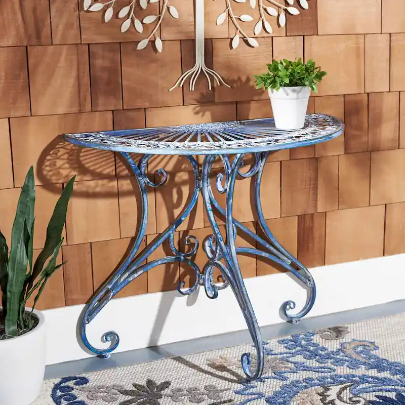 SAFAVIEH Table d'appoint d'extérieur Tatyanna Annalise en fer - 36L x 19P x 29H