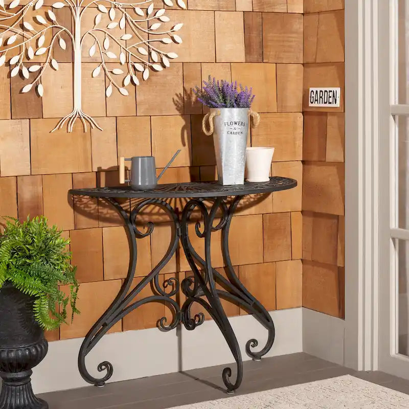 SAFAVIEH Table d'appoint d'extérieur Tatyanna Annalise en fer - 36L x 19P x 29H