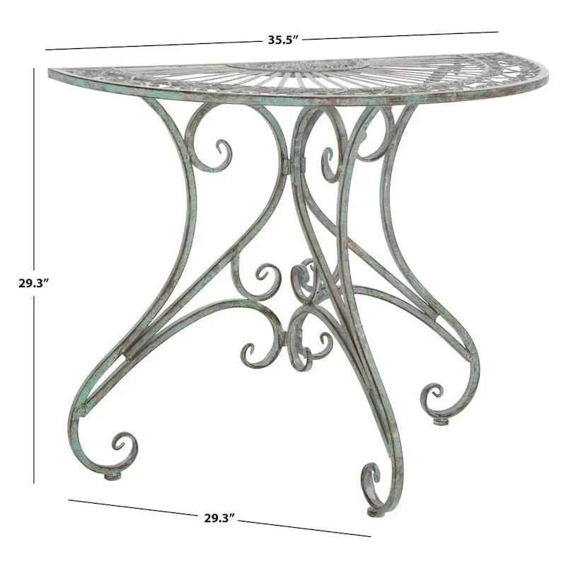 SAFAVIEH Table d'appoint d'extérieur Tatyanna Annalise en fer - 36L x 19P x 29H