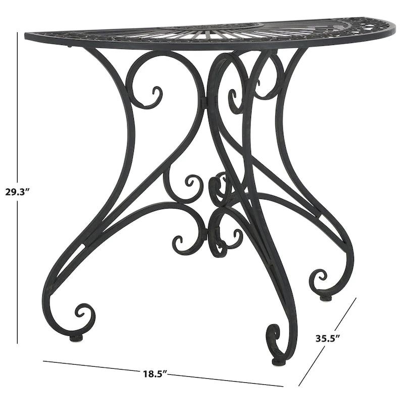 SAFAVIEH Table d'appoint d'extérieur Tatyanna Annalise en fer - 36L x 19P x 29H