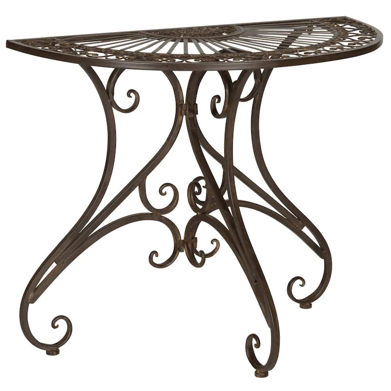 SAFAVIEH Table d'appoint d'extérieur Tatyanna Annalise en fer - 36L x 19P x 29H