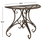 SAFAVIEH Table d'appoint d'extérieur Tatyanna Annalise en fer - 36L x 19P x 29H