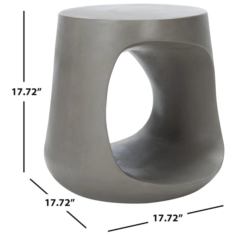 Table d'appoint d'extérieur en béton Geronda SAFAVIEH - 17,72 L x 17,72 P x 17,72 H - 18Lx18Px18H