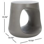 Table d'appoint d'extérieur en béton Geronda SAFAVIEH - 17,72 L x 17,72 P x 17,72 H - 18Lx18Px18H