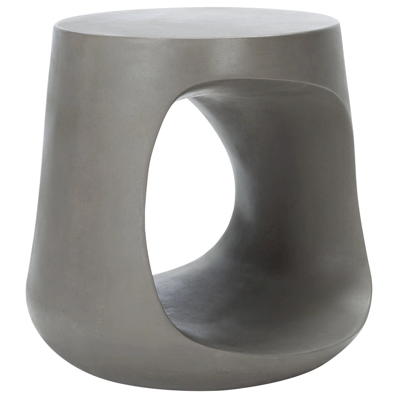 Table d'appoint d'extérieur en béton Geronda SAFAVIEH - 17,72 L x 17,72 P x 17,72 H - 18Lx18Px18H