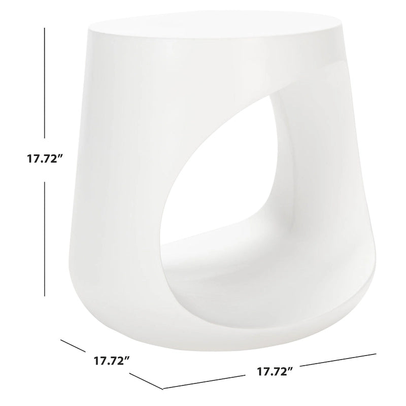 Table d'appoint d'extérieur en béton Geronda SAFAVIEH - 17,72 L x 17,72 P x 17,72 H - 18Lx18Px18H