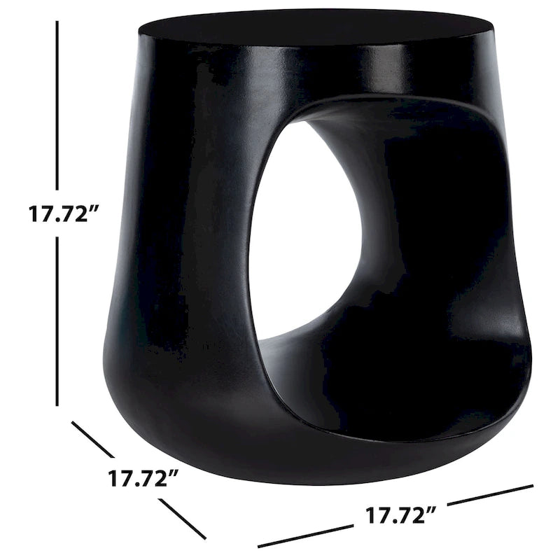 Table d'appoint d'extérieur en béton Geronda SAFAVIEH - 17,72 L x 17,72 P x 17,72 H - 18Lx18Px18H