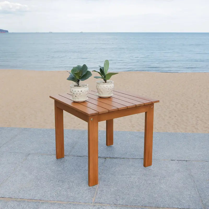 Table pliante d'extérieur Heddine SAFAVIEH - 19Lx19Px16H