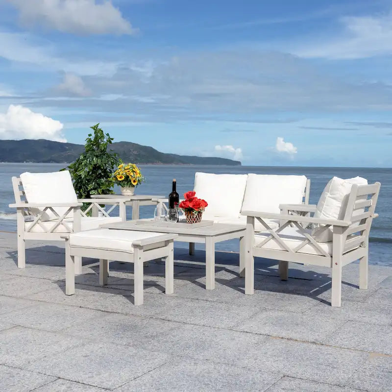 SAFAVIEH Outdoor Unnur Ensemble d'extérieur 6 pièces - 344L x 30P x 28H
