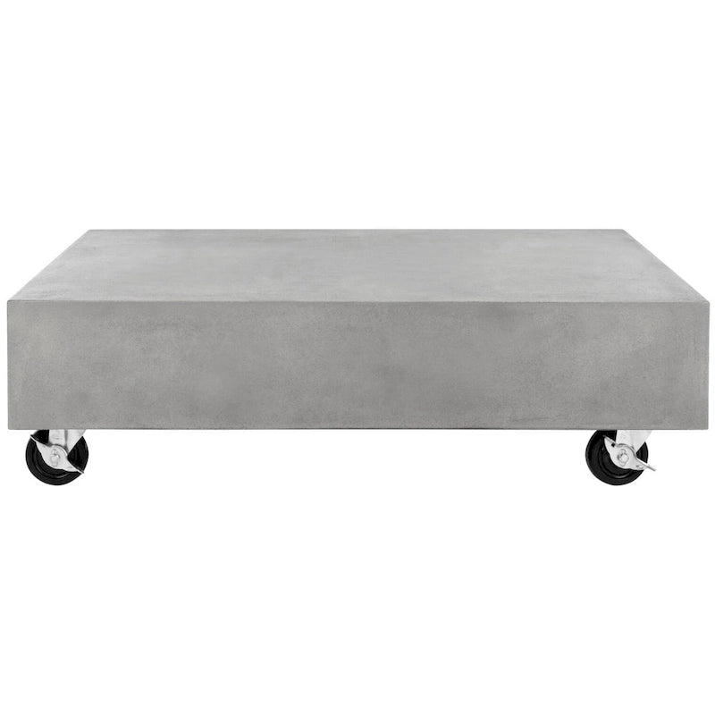 SAFAVIEH Table basse d'extérieur Llio moderne en béton - 31,5 L x 31,5 P x 9,8 H - 32Lx32Px10H