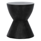 Table d'appoint ronde moderne en béton noir pour l'intérieur/l'extérieur Elektra de SAFAVIEH - 14,9 L x 14,9 P x 17,7 H - 15Wx15Dx18H
