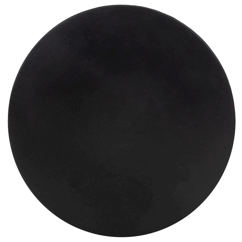 Table d'appoint ronde moderne en béton noir pour l'intérieur/l'extérieur Elektra de SAFAVIEH - 14,9 L x 14,9 P x 17,7 H - 15Wx15Dx18H