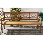 Banc extérieur en bois d'acacia Ruwaydah SAFAVIEH - 70Lx24Px34H