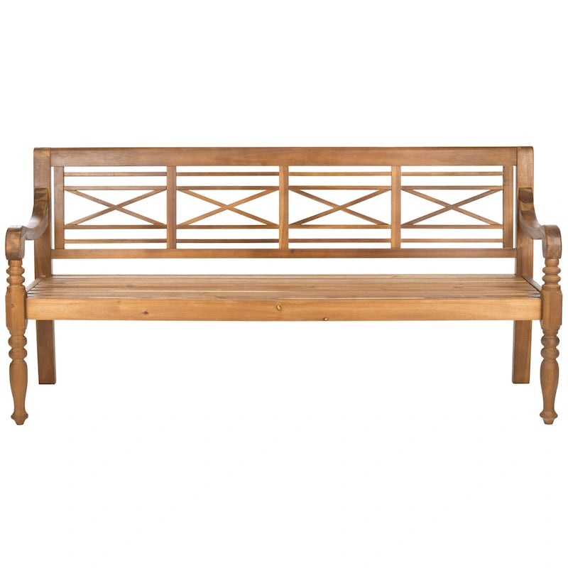 Banc extérieur en bois d'acacia Ruwaydah SAFAVIEH - 70Lx24Px34H