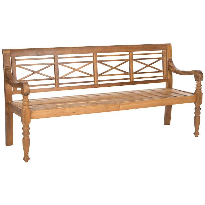 Banc extérieur en bois d'acacia Ruwaydah SAFAVIEH - 70Lx24Px34H