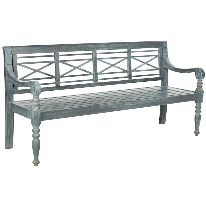 Banc extérieur en bois d'acacia Ruwaydah SAFAVIEH - 70Lx24Px34H