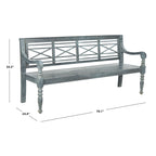 Banc extérieur en bois d'acacia Ruwaydah SAFAVIEH - 70Lx24Px34H