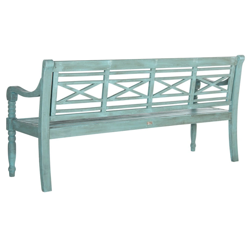 Banc extérieur en bois d'acacia Ruwaydah SAFAVIEH - 70Lx24Px34H