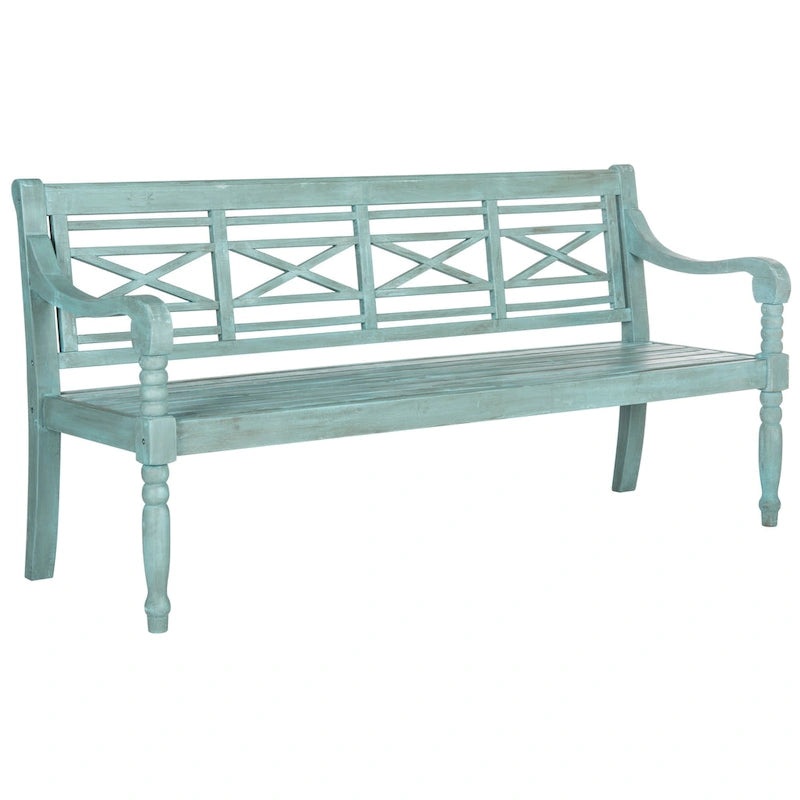 Banc extérieur en bois d'acacia Ruwaydah SAFAVIEH - 70Lx24Px34H