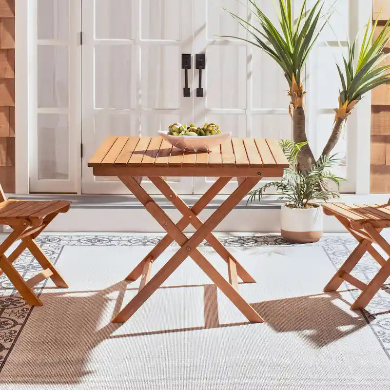 SAFAVIEH Outdoor Zvetelina Folding Table - 35Wx35Dx30H