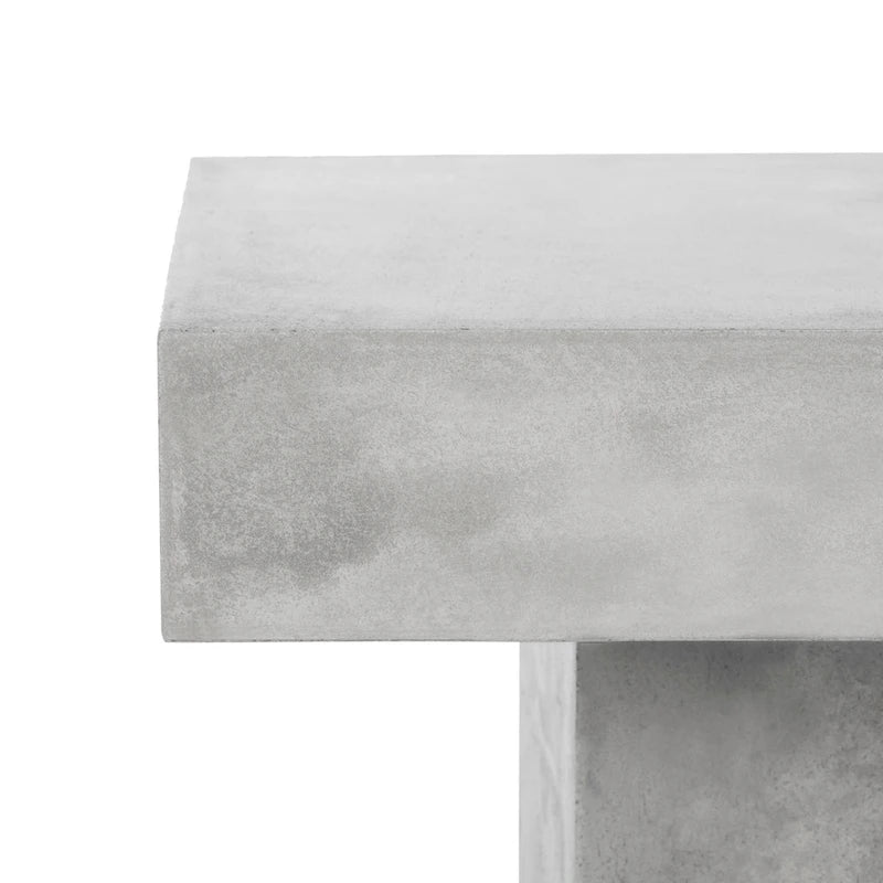 SAFAVIEH Oili Table basse moderne en béton gris foncé pour l'intérieur/extérieur - 23,6 x 23,6 x 15,8 - 24Lx24Px16H