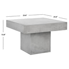 SAFAVIEH Oili Table basse moderne en béton gris foncé pour l'intérieur/extérieur - 23,6 x 23,6 x 15,8 - 24Lx24Px16H