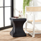 SAFAVIEH Outdoor Selvaggia Table d'appoint d'intérieur/extérieur en béton - 13,7 L x 13,7 l x 17,7 H - 14lx14Px18H