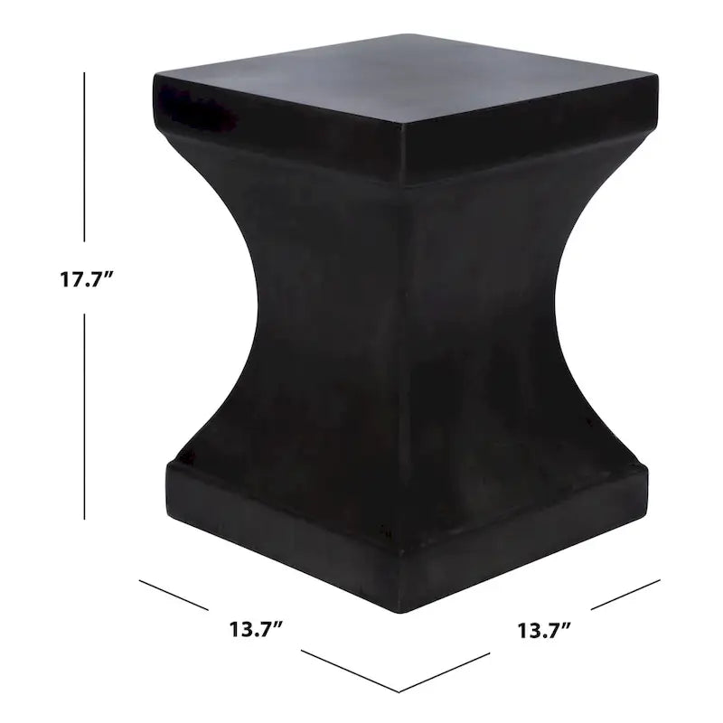 SAFAVIEH Outdoor Selvaggia Table d'appoint d'intérieur/extérieur en béton - 13,7 L x 13,7 l x 17,7 H - 14lx14Px18H