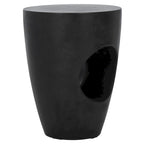 SAFAVIEH Hadil Table d'appoint ronde moderne en béton noir pour l'intérieur/l'extérieur - 14,1 L x 14,1 l x 17,7 H - 14 L x 14 P x 18 H