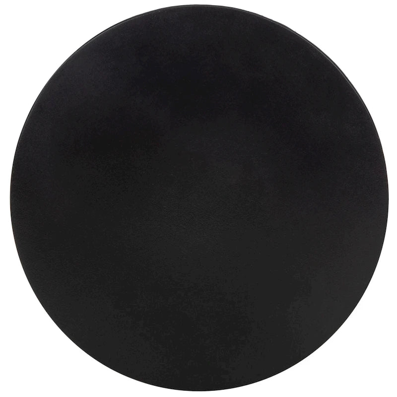 SAFAVIEH Hadil Table d'appoint ronde moderne en béton noir pour l'intérieur/l'extérieur - 14,1 L x 14,1 l x 17,7 H - 14 L x 14 P x 18 H