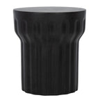 SAFAVIEH Ulya Table d'appoint ronde moderne en béton noir pour intérieur/extérieur - 15,7 l x 15,7 L x 17,7 H - 16Lx16Px18H