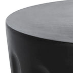 SAFAVIEH Ulya Table d'appoint ronde moderne en béton noir pour intérieur/extérieur - 15,7 l x 15,7 L x 17,7 H - 16Lx16Px18H