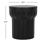 SAFAVIEH Ulya Table d'appoint ronde moderne en béton noir pour intérieur/extérieur - 15,7 l x 15,7 L x 17,7 H - 16Lx16Px18H