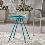 Table d'appoint d'extérieur Vida de 16,5 pouces avec pieds en acier par Christopher Knight Home