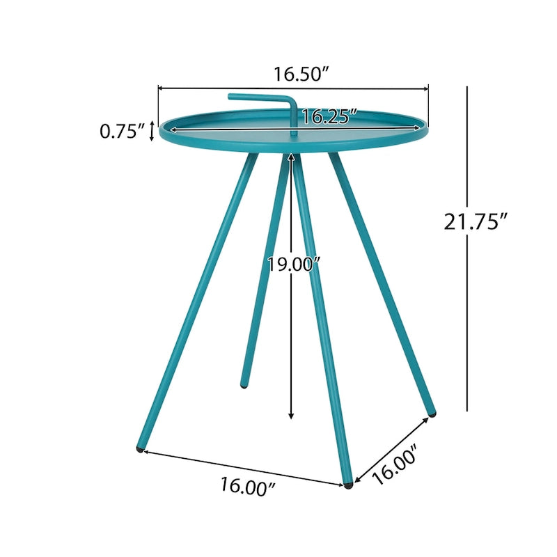 Table d'appoint d'extérieur Vida de 16,5 pouces avec pieds en acier par Christopher Knight Home