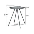 Table d'appoint d'extérieur Vida de 16,5 pouces avec pieds en acier par Christopher Knight Home