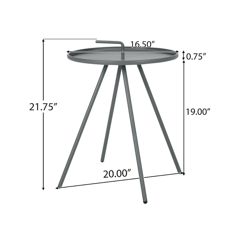 Table d'appoint d'extérieur Vida de 16,5 pouces avec pieds en acier par Christopher Knight Home