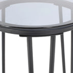 Table d'appoint d'extérieur moderne La Jolla avec plateau en verre trempé par Christopher Knight Home - 15.50 L x 15.50 P x 18.00 H