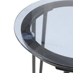 Table d'appoint d'extérieur moderne La Jolla avec plateau en verre trempé par Christopher Knight Home - 15.50 L x 15.50 P x 18.00 H