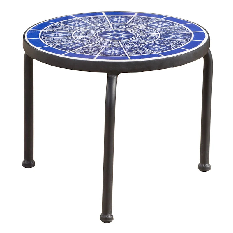 Table d'appoint d'extérieur en céramique de 10 pouces Slate par Christopher Knight Home