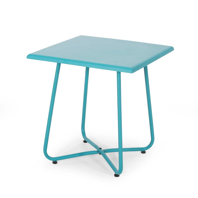 Alder Outdoor Modern 18 Side Table with Steel Legs by Christopher Knight Home
