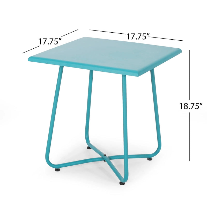 Table d'appoint d'extérieur moderne Alder 18 avec pieds en acier de Christopher Knight Home