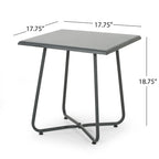 Table d'appoint d'extérieur moderne Alder 18 avec pieds en acier de Christopher Knight Home
