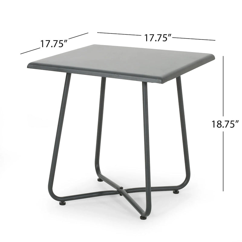 Table d'appoint d'extérieur moderne Alder 18 avec pieds en acier de Christopher Knight Home