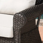 Fauteuil à bascule pivotant en osier rembourré Amaya par Christopher Knight Home