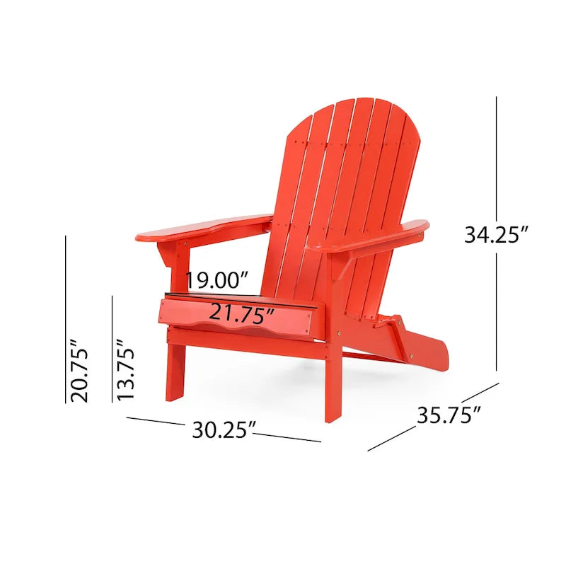 Fauteuils Adirondack d'extérieur en bois d'acacia Malibu (lot de 4) par Christopher Knight Home - 35,75 l x 29,50 L x 34,25 H
